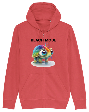 Broasca testoasa pictata in acuarela cu mesajul  Beach Mode Carmine Red