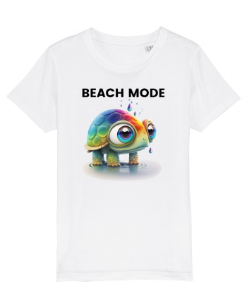 Broasca testoasa pictata in acuarela cu mesajul  Beach Mode White