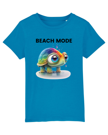 Broasca testoasa pictata in acuarela cu mesajul  Beach Mode Azur