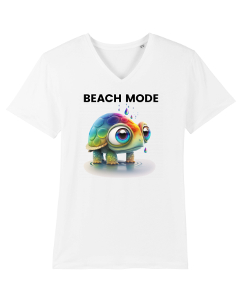 Broasca testoasa pictata in acuarela cu mesajul  Beach Mode White