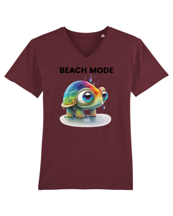 Broasca testoasa pictata in acuarela cu mesajul  Beach Mode Burgundy
