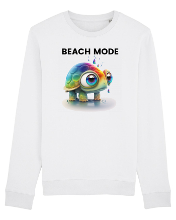 Broasca testoasa pictata in acuarela cu mesajul  Beach Mode White