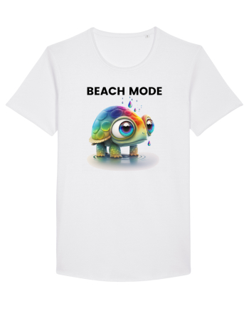 Broasca testoasa pictata in acuarela cu mesajul  Beach Mode White