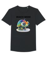 Broasca testoasa pictata in acuarela cu mesajul  Beach Mode Tricou mânecă scurtă guler larg Bărbat Skater