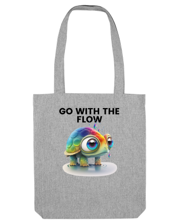 Broasca testoasa pictata in acuarela cu mesajul  Go with the Flow Heather Grey