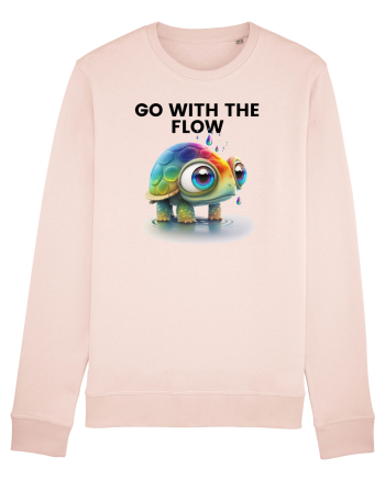 Broasca testoasa pictata in acuarela cu mesajul  Go with the Flow Candy Pink