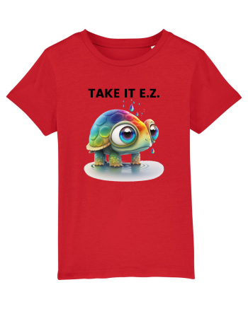 Broasca testoasa pictata in acuarela cu mesajul  Take it E.Z. Red