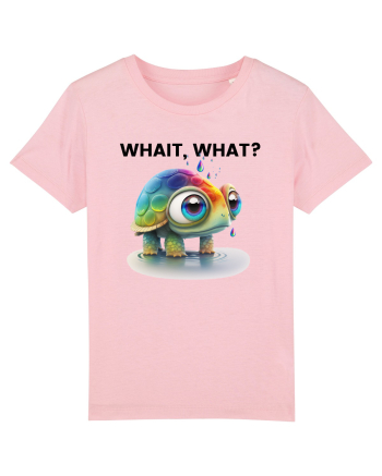 Broasca testoasa pictata in acuarela cu mesajul Wait, What? Cotton Pink