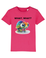 Broasca testoasa pictata in acuarela cu mesajul Wait, What? Tricou mânecă scurtă  Copii Mini Creator