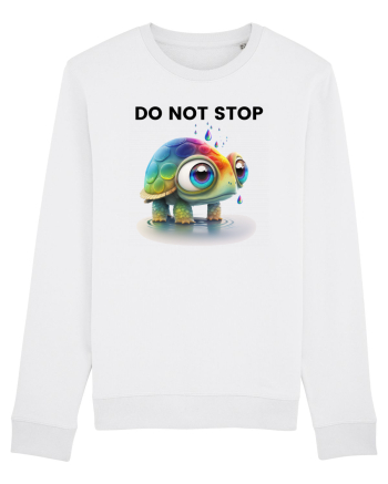 Broasca testoasa pictata in acuarela cu mesajul Do Not Stop White