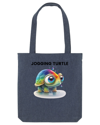 Broasca testoasa pictata in acuarela cu mesajul Jogging Turtle Midnight Blue