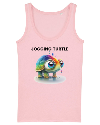 Broasca testoasa pictata in acuarela cu mesajul Jogging Turtle Cotton Pink