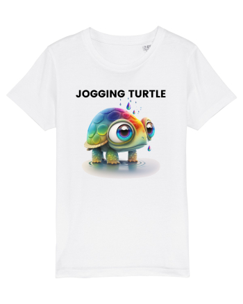 Broasca testoasa pictata in acuarela cu mesajul Jogging Turtle White