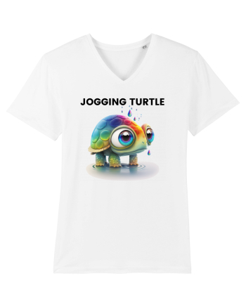 Broasca testoasa pictata in acuarela cu mesajul Jogging Turtle White