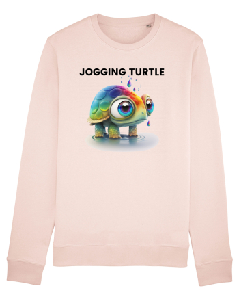 Broasca testoasa pictata in acuarela cu mesajul Jogging Turtle Candy Pink