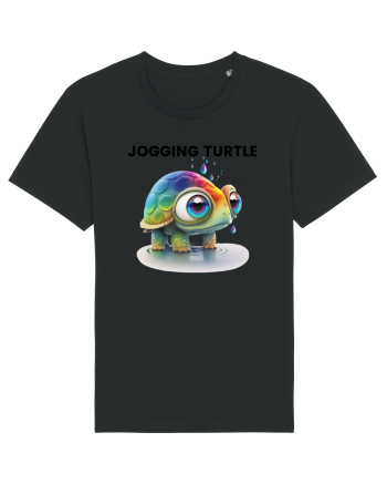 Broasca testoasa pictata in acuarela cu mesajul Jogging Turtle Black