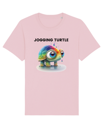Broasca testoasa pictata in acuarela cu mesajul Jogging Turtle Cotton Pink
