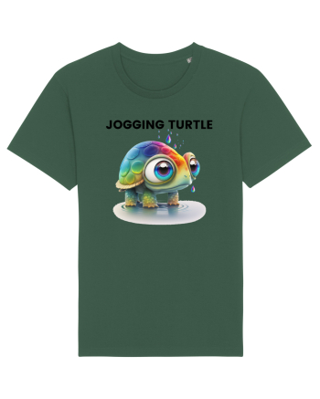 Broasca testoasa pictata in acuarela cu mesajul Jogging Turtle Bottle Green
