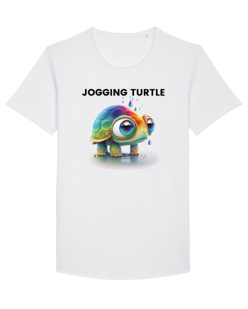 Broasca testoasa pictata in acuarela cu mesajul Jogging Turtle White