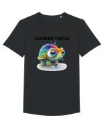 Broasca testoasa pictata in acuarela cu mesajul Jogging Turtle Tricou mânecă scurtă guler larg Bărbat Skater
