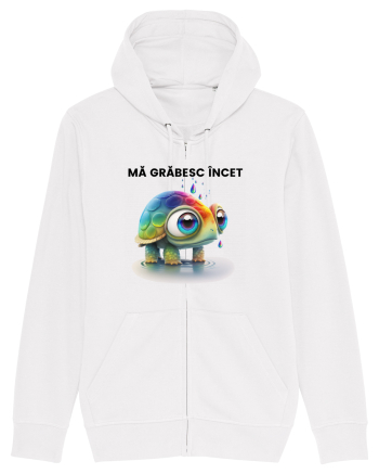 Broasca testoasa pictata in acuarela cu mesajul Ma grabesc Incet White