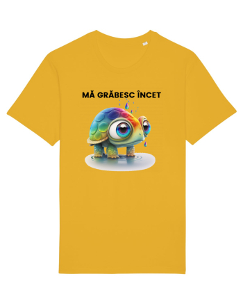 Broasca testoasa pictata in acuarela cu mesajul Ma grabesc Incet Spectra Yellow