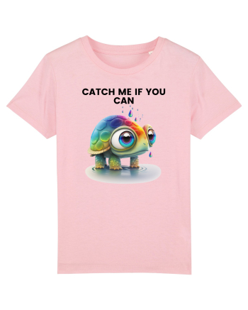 Broasca testoasa pictata in acuarela cu mesajul Catch Me If You Can Cotton Pink