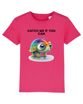 Broasca testoasa pictata in acuarela cu mesajul Catch Me If You Can Raspberry