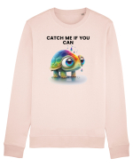 Broasca testoasa pictata in acuarela cu mesajul Catch Me If You Can Bluză mânecă lungă Unisex Rise