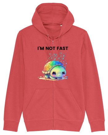 Broasca testoasa pictata in acuarela cu mesajul I'm not fast Carmine Red