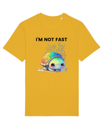 Broasca testoasa pictata in acuarela cu mesajul I'm not fast Spectra Yellow