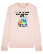 Broasca testoasa pictata in acuarela cu mesajul  Slow Down and Enjoy Life Bluză mânecă lungă Unisex Rise