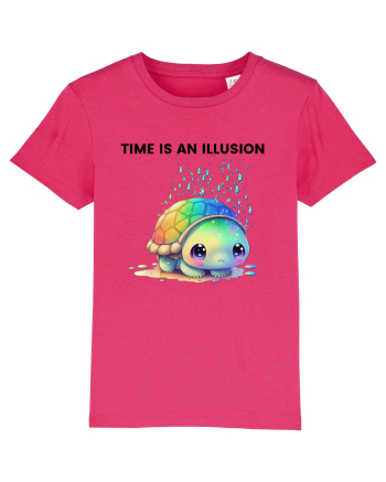 Broasca testoasa pictata in acuarela cu mesajul  Time is an Illusion Raspberry