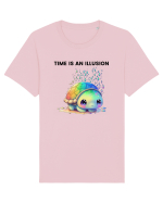 Broasca testoasa pictata in acuarela cu mesajul  Time is an Illusion Tricou mânecă scurtă Unisex Rocker