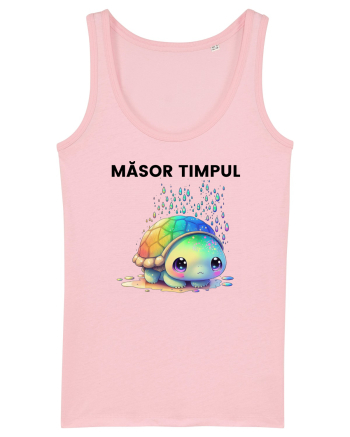 Broasca testoasa pictata in acuarela cu mesajul  Masor Timpul Cotton Pink