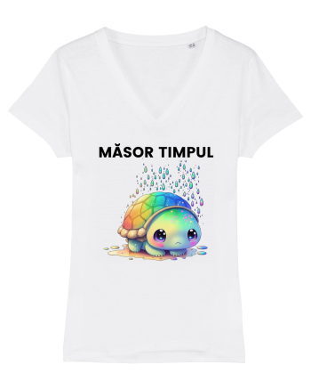 Broasca testoasa pictata in acuarela cu mesajul  Masor Timpul White