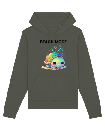 Broasca testoasa pictata in acuarela cu mesajul  Beach Mode Khaki