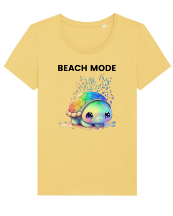 Broasca testoasa pictata in acuarela cu mesajul  Beach Mode Jojoba
