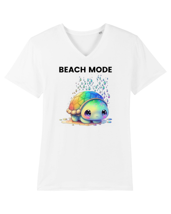 Broasca testoasa pictata in acuarela cu mesajul  Beach Mode White