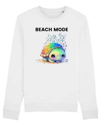 Broasca testoasa pictata in acuarela cu mesajul  Beach Mode White