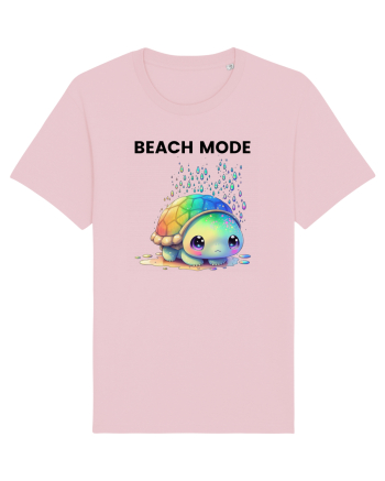 Broasca testoasa pictata in acuarela cu mesajul  Beach Mode Cotton Pink