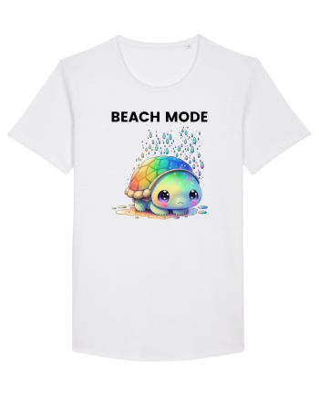 Broasca testoasa pictata in acuarela cu mesajul  Beach Mode White