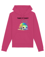 Broasca testoasa pictata in acuarela cu mesajul  Take it Easy Hanorac Unisex Drummer