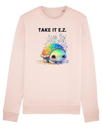 Broasca testoasa pictata in acuarela cu mesajul  Take it E.Z. Candy Pink