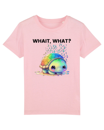 Broasca testoasa pictata in acuarela cu mesajul Wait, What? Cotton Pink