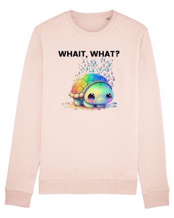 Broasca testoasa pictata in acuarela cu mesajul Wait, What? Candy Pink
