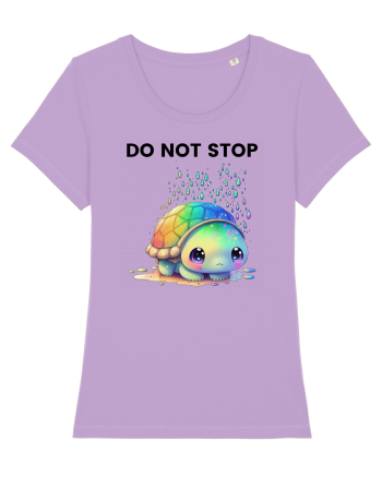 Broasca testoasa pictata in acuarela cu mesajul Do Not Stop Lavender Dawn