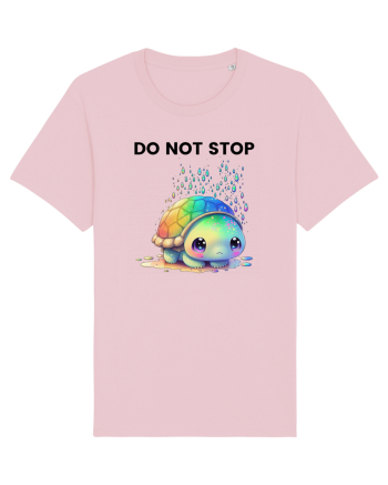 Broasca testoasa pictata in acuarela cu mesajul Do Not Stop Cotton Pink