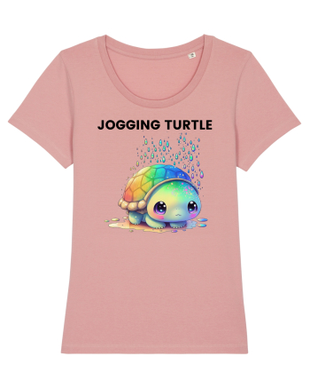 Broasca testoasa pictata in acuarela cu mesajul Jogging Turtle Canyon Pink