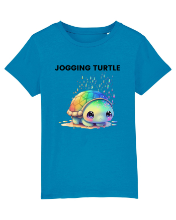 Broasca testoasa pictata in acuarela cu mesajul Jogging Turtle Azur